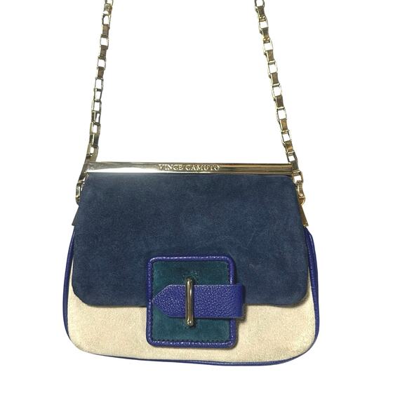 Vince Camuto Leather Suede Color Block Purse - Picture 1 of 9